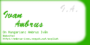 ivan ambrus business card